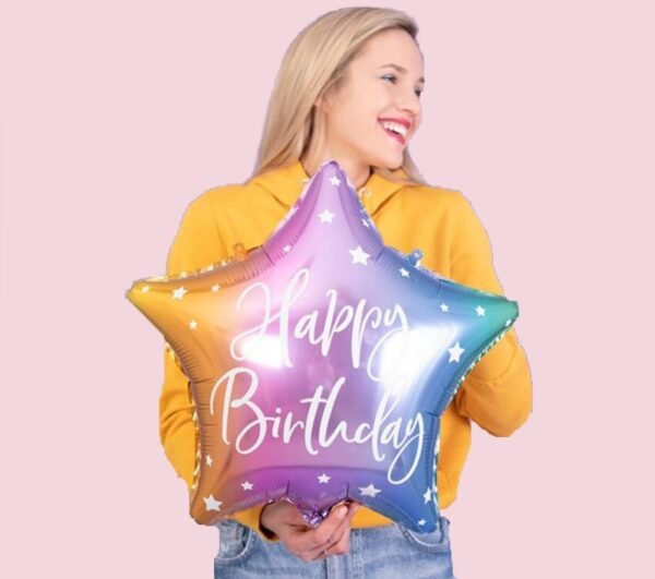 Μπαλόνι αστέρι "Happy Birthday"