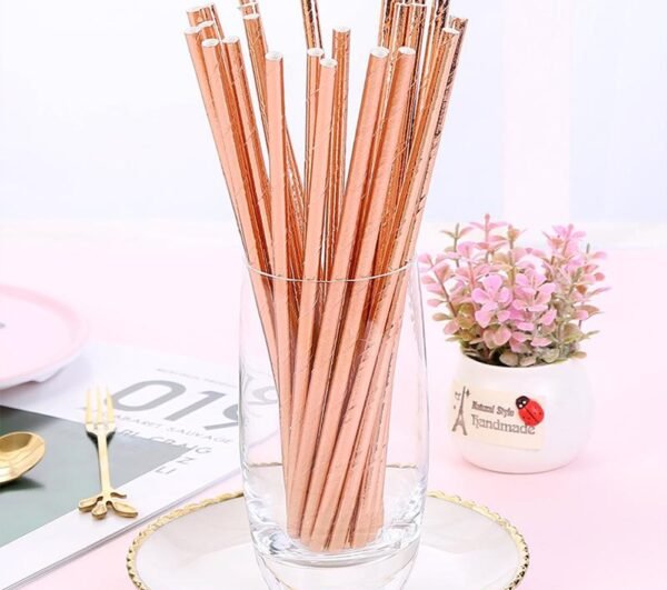 Καλαμάκια Rose Gold - 25 τμχ