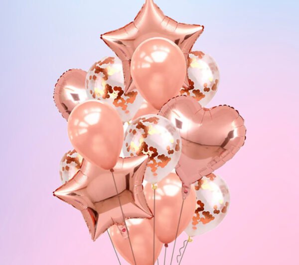 Μπαλόνια Rose Gold Σετ 14τμχ