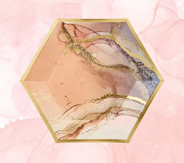 ΠΙΑΤΟ ΧΑΡΤΙΝΟ ΕΞΑΓΩΝΟ ΡΟΖ 18cm - 10 ΤΜΧ