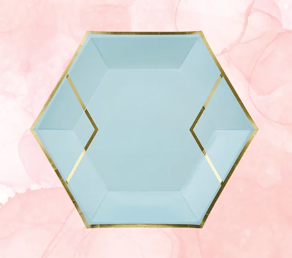 ΠΙΑΤΟ ΧΑΡΤΙΝΟ ΕΞΑΓΩΝΟ ΣΙΕΛ ΜΕ ΧΡΥΣΕΣ ΛΕΠΤΟΜΕΡΕΙΕΣ 18ΕΚ - 10ΤΜΧ