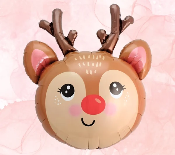 Μπαλόνι 25” Ταρανδάκι με κόκκινη μυτούλα