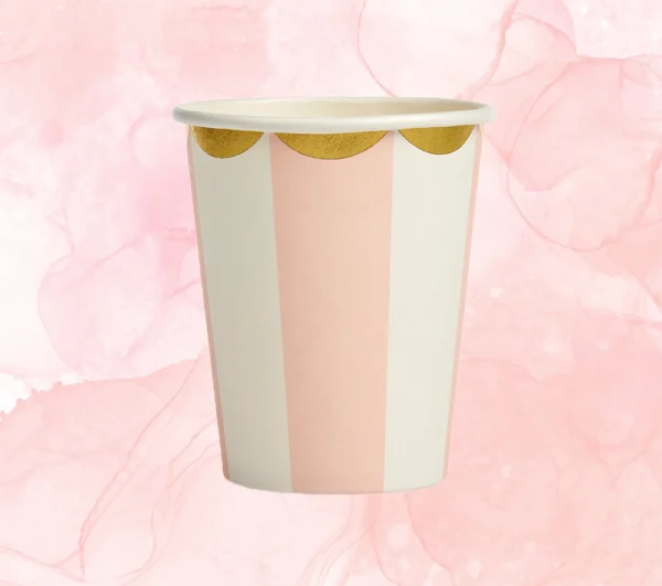 Χάρτινα ποτήρια Ρίγα ροζ 10τμχ