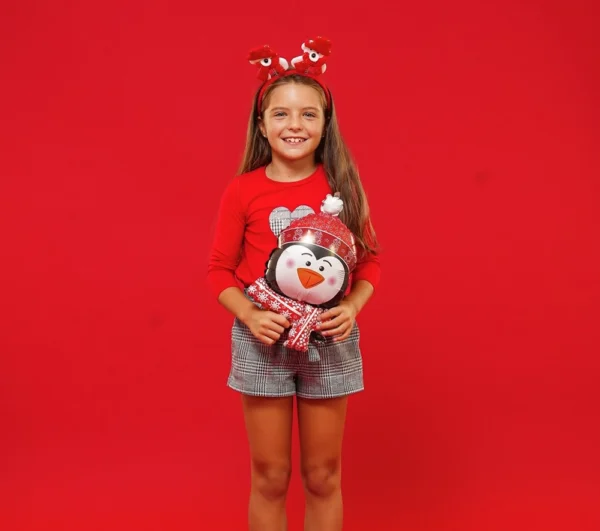 Mini Shape 14” Μπαλόνι Πιγκουίνος με σκουφί